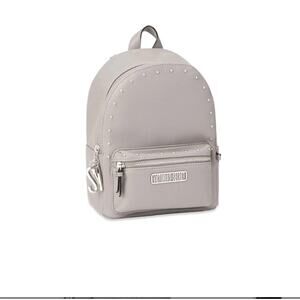 Victoria's Secret Studded Small City Backpack Gray Silver Mini Logo